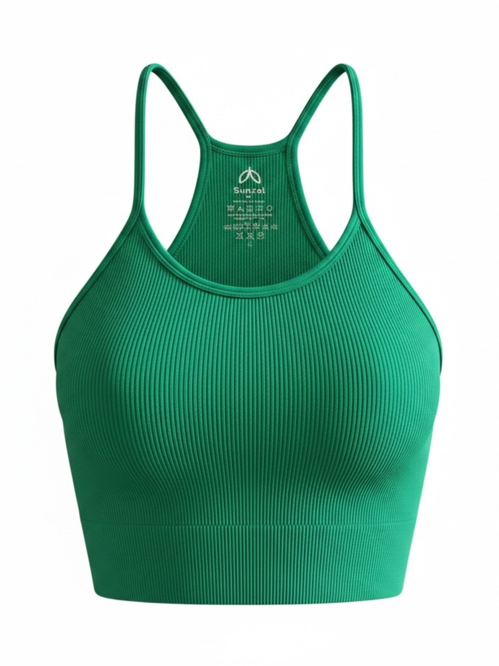 sunzel ribbed cami crop tank top racer back athletic gym workout summer wear med